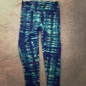 Navy Blue Neon Workout Leggings